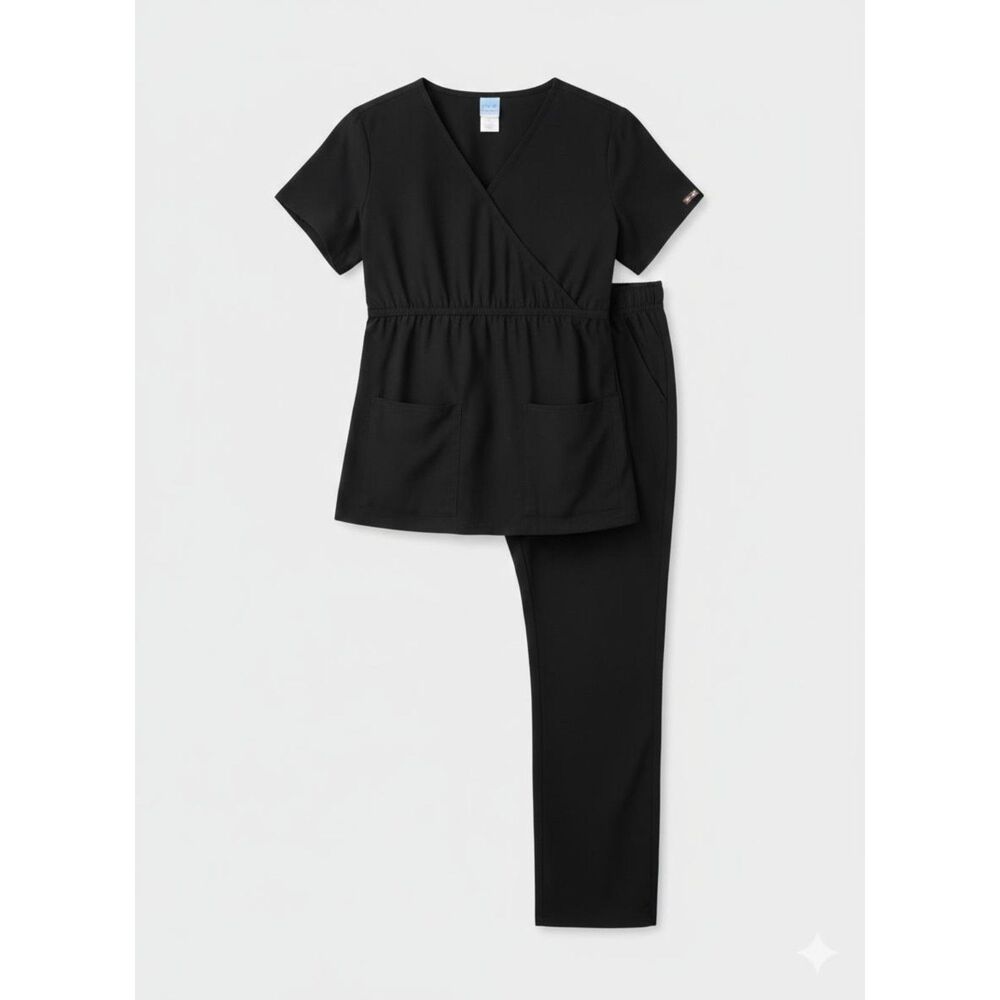 Cherokee Women's Black Scrubs Top and Pants Size Small Nursing Uniform